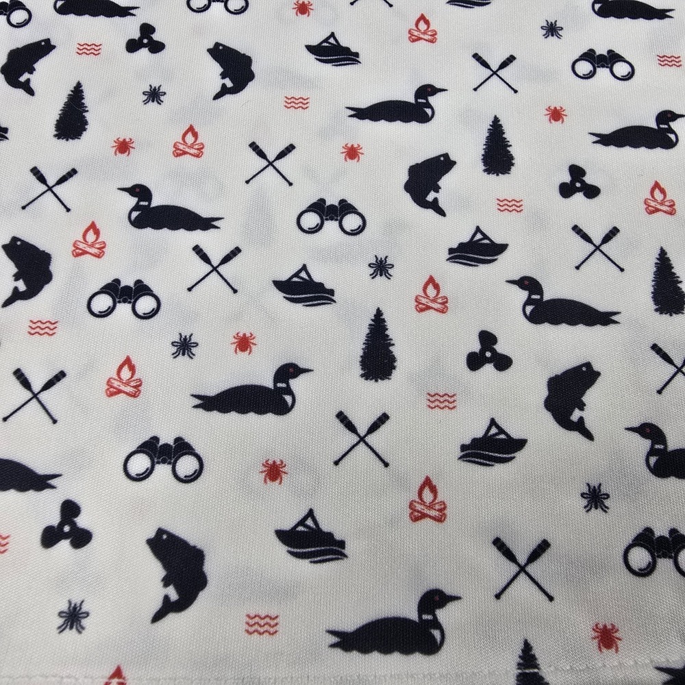 Swannies Golf Polo Mens XL Performance All Over Print Outdoors Ducks Camping
